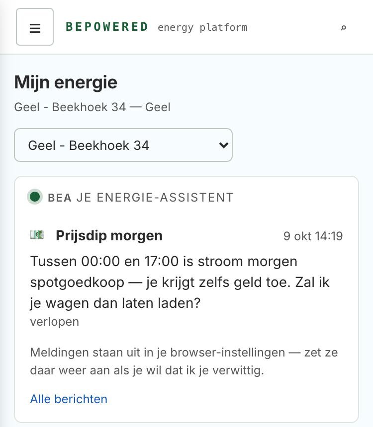 App met energie-assistent BEA